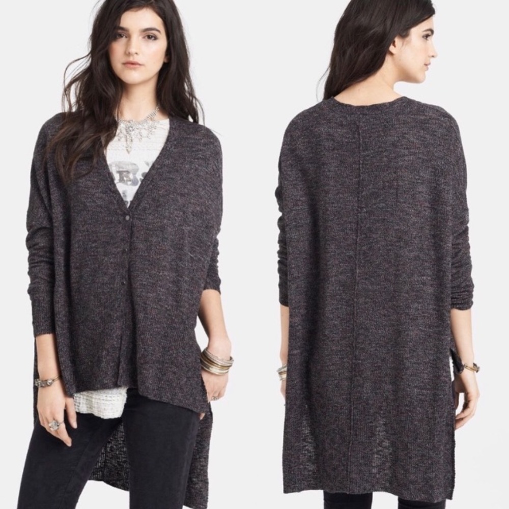 Free People TGIF Oversized Hi-Lo Cardigan